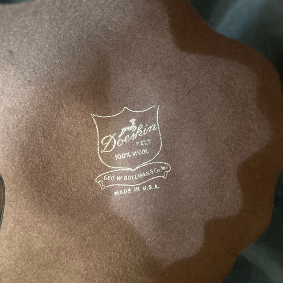 Whittall & Shon Felt 100% Wool Brown Net Sequence Detail Hat Made in USA - Picture 9 of 11